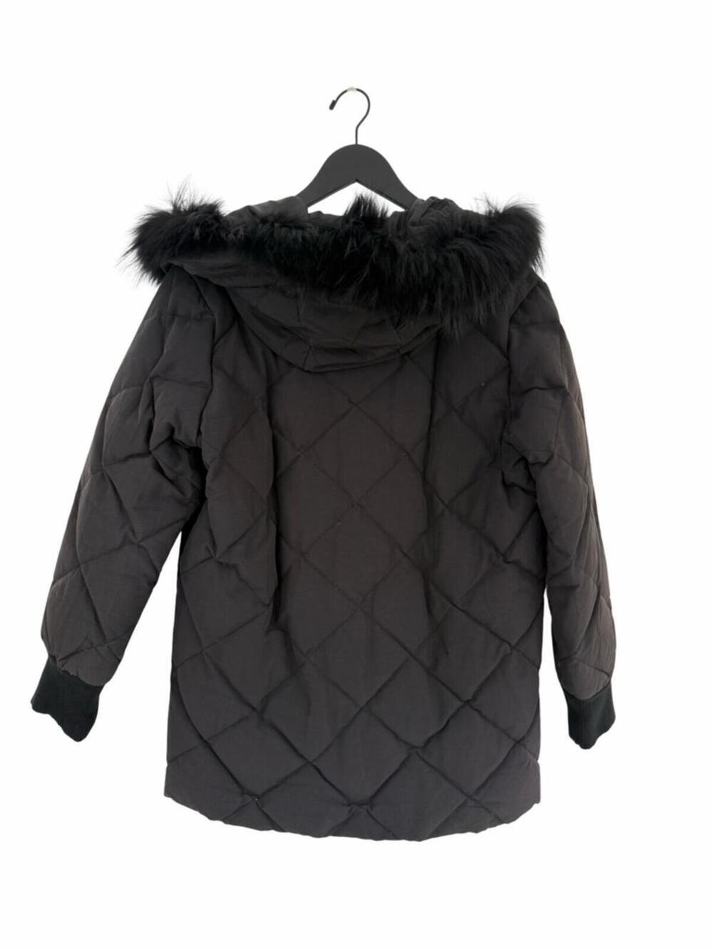 Moussy Black Quilted Jacket with Fur Hood - Picture 2 of 3
